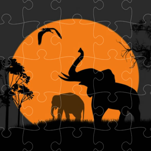 Read more about the article Elephant Silhouette Jigsaw