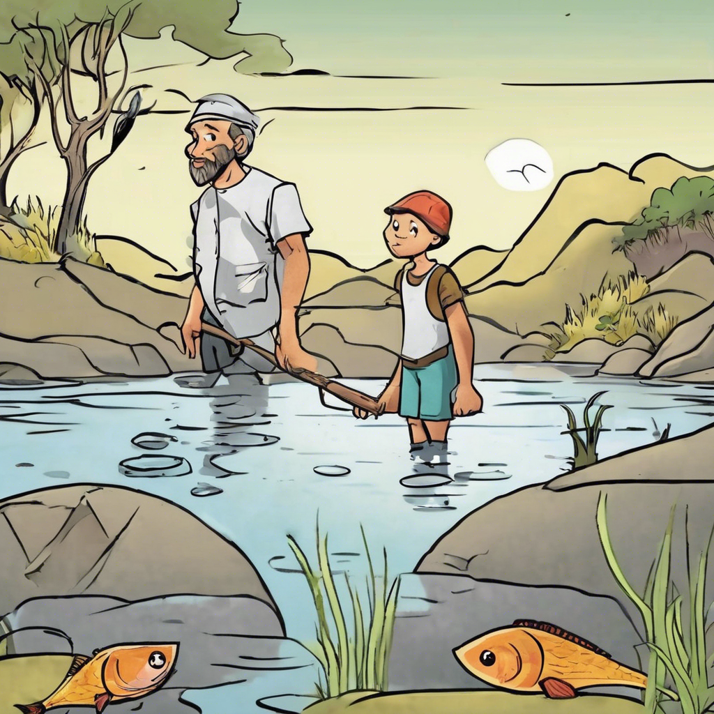 Read more about the article The Fisher and the Little Fish – comic story for kids