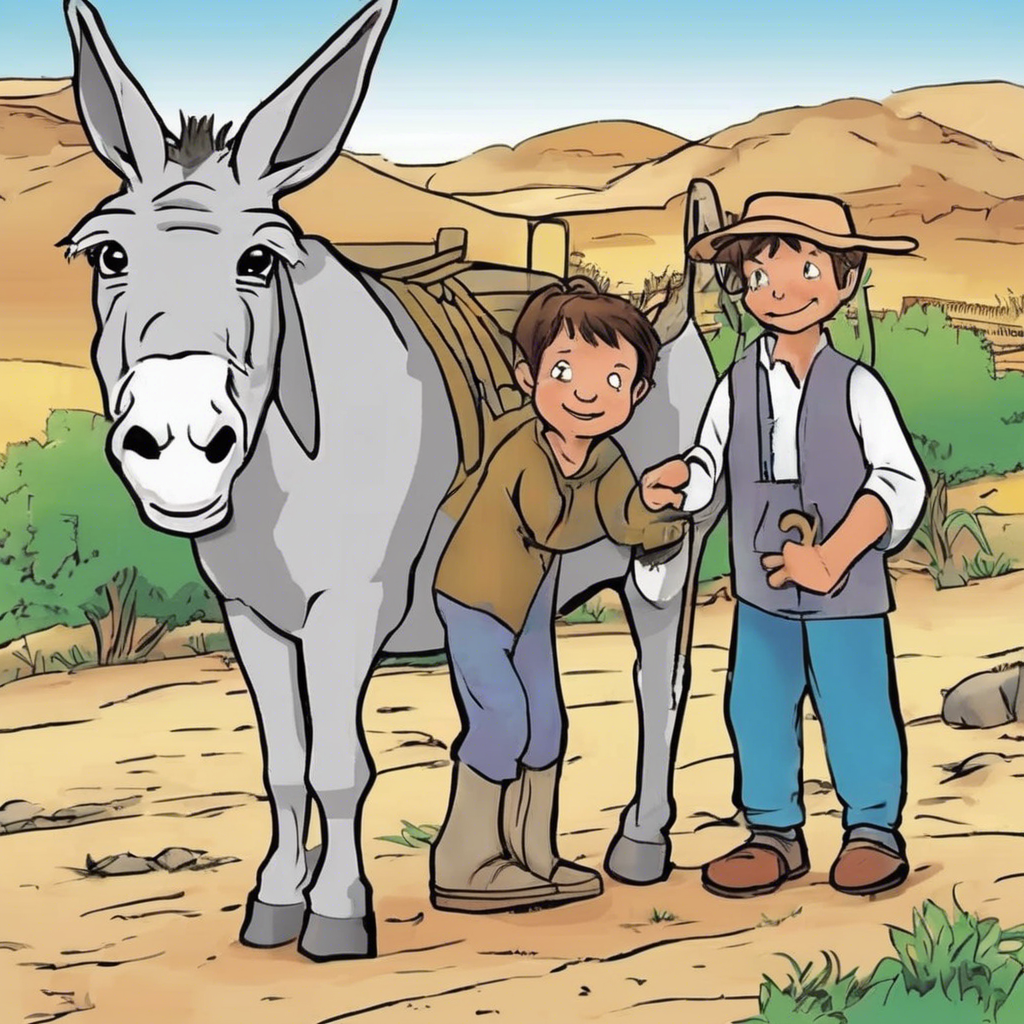 You are currently viewing The Man, the Boy, and the Donkey – comic story for kids