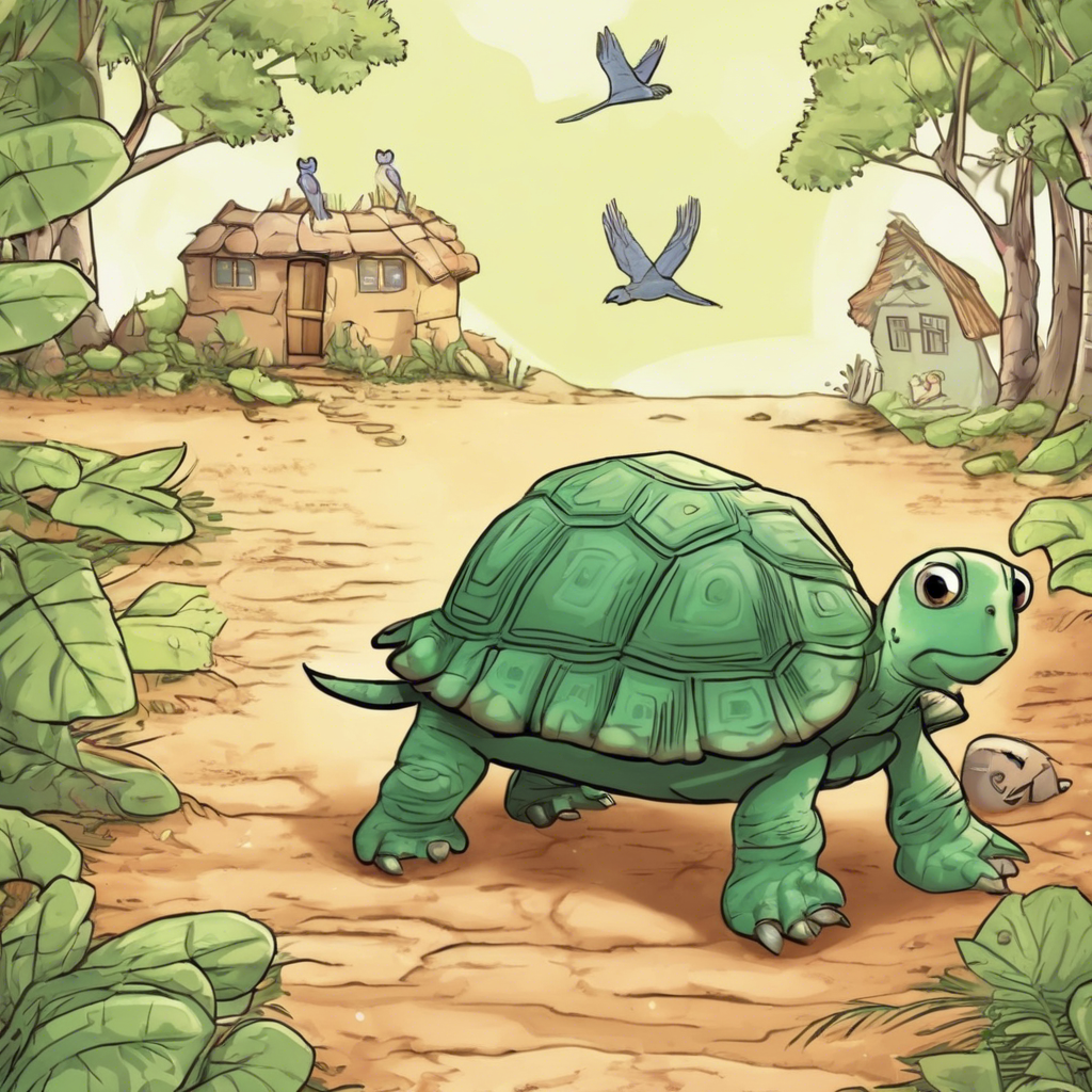 Read more about the article The Tortoise and the Birds – comic story for kids