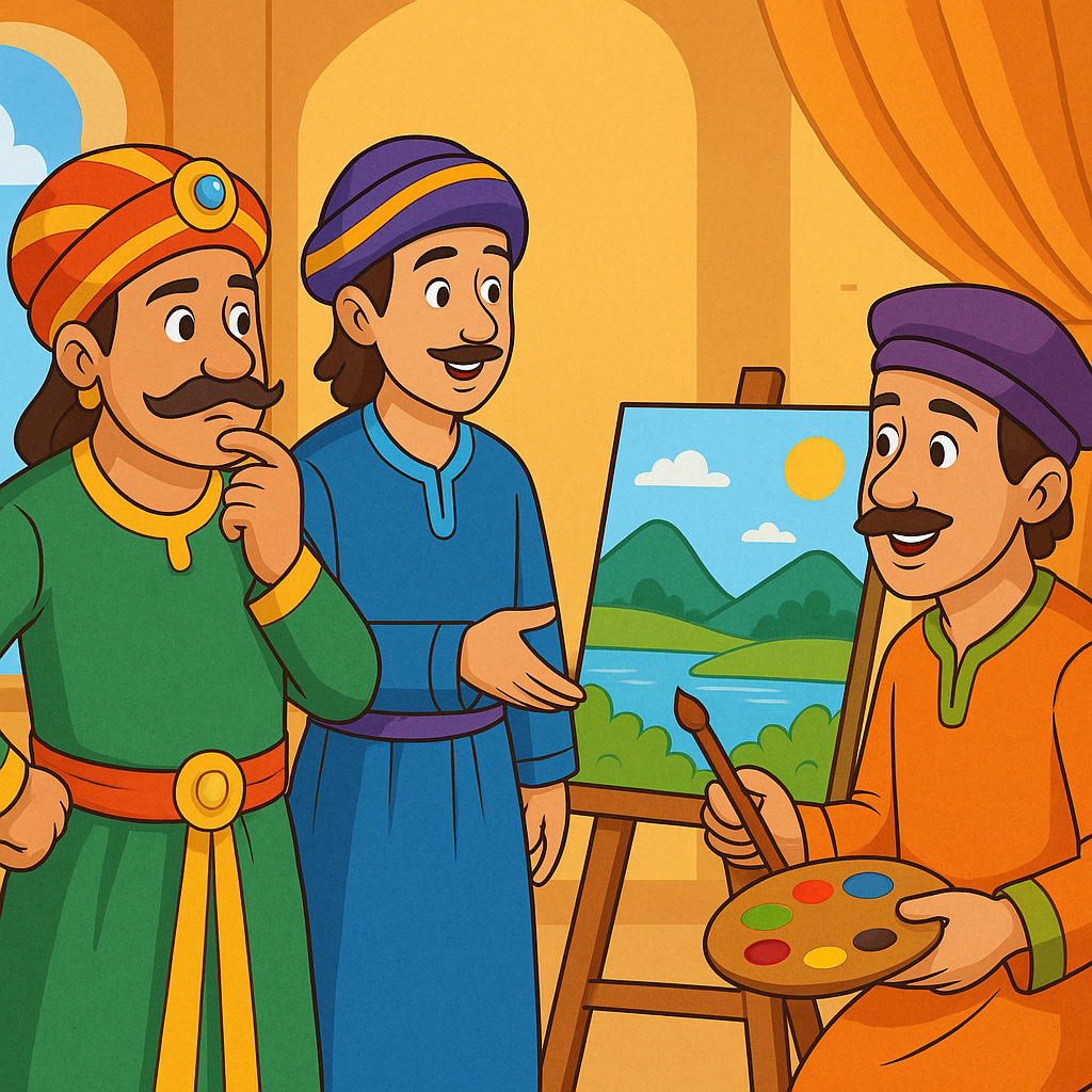 You are currently viewing Akbar and Birbal Stories: Stunning Paying the Painter Tale for Kids