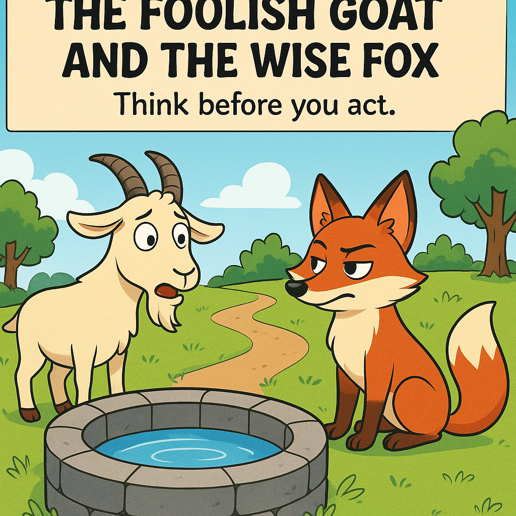 You are currently viewing The Foolish Goat and the Wise Fox – Lesson: Think before you act.