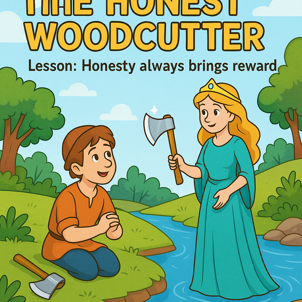 You are currently viewing The Honest Woodcutter – Lesson: Honesty always brings reward.