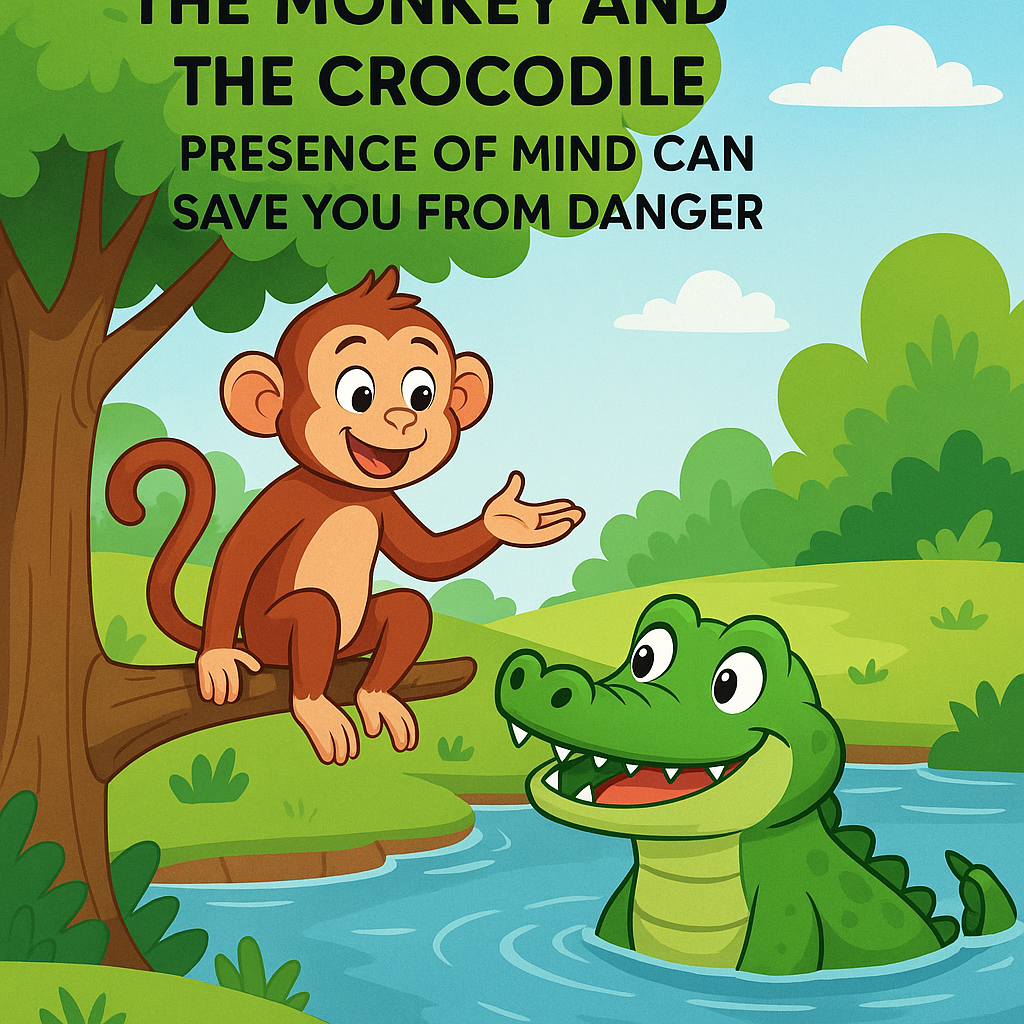You are currently viewing The Monkey and the Crocodile – Lesson: Presence of mind can save you from danger.